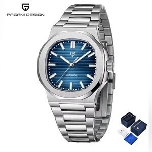 Pagani Design PD-1728 42mm Automatic Sapphire Tonneau Watch Men 100M Steel
